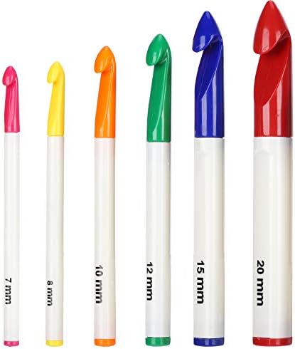 6Pcs Large Crochet Hook Set, Ergonomic Handles Thick Crochet Hooks