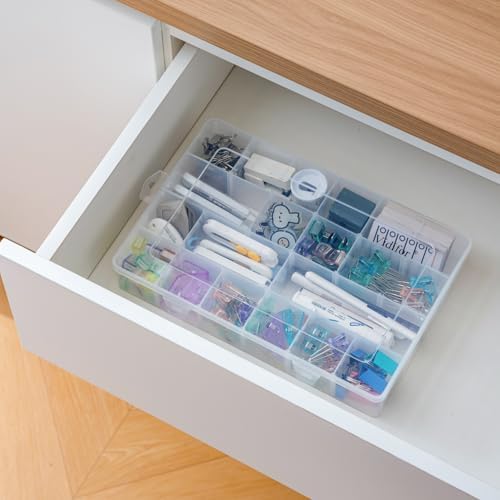 Vidifor Large 24 Grids Plastic Storage Container, Washi Tape Storage