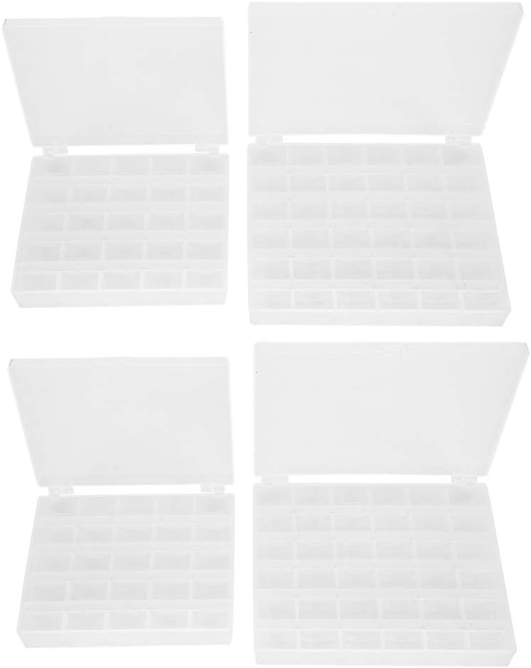 Pssopp Sewing Bobbins Storage Box, 25/36 Grids Transparent Spool Case