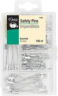 Dritz 1480 Safety Pins with Storage Box, Nickel plated Steel & Brass