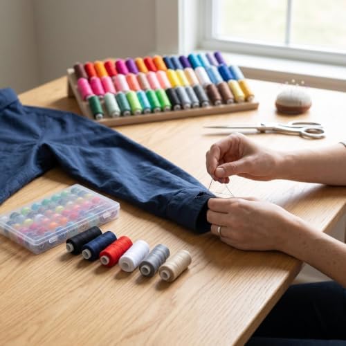 Cryfokt 48 Colors Sewing Thread Kit with Prewound Bobbins