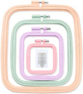 LAMXD 4 Pieces Embroidery Hoop Rectangle Square Embroidery Frame Cross