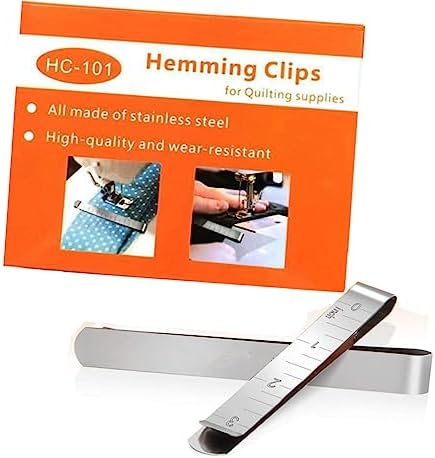 40 Pcs Metal Sewing Clips, 3 Inch Hemming Measurement Ruler for