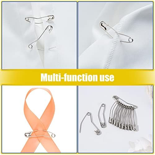 Cindeer 200 Count Curved Safety Pins, 2 Inch Sliver for Quilting