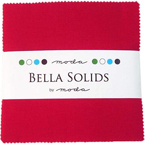 Moda Bella Solids Red 9900-16 Charm Pack, 42 5-inch Cotton Fabric