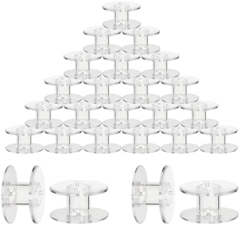 CLYAIYLC Bobbins 100 Pcs Plastic Bobbins, for Sewing Machine Sa156