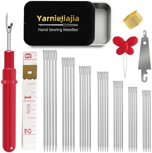 35pcs Steel Needles for Hand Sewing with Threaders Tape Measure