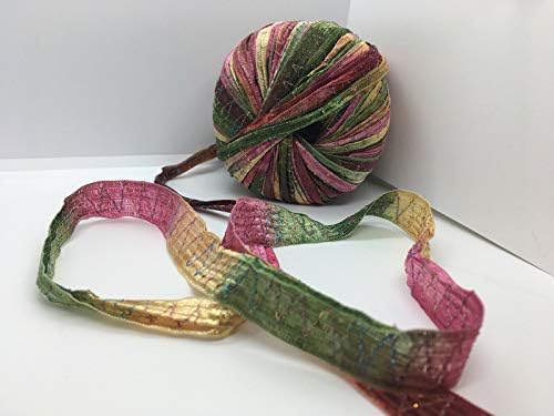 Berlini Ribbon Yarn Tinkerbella - 5/8" Wide Variegated with Glitter