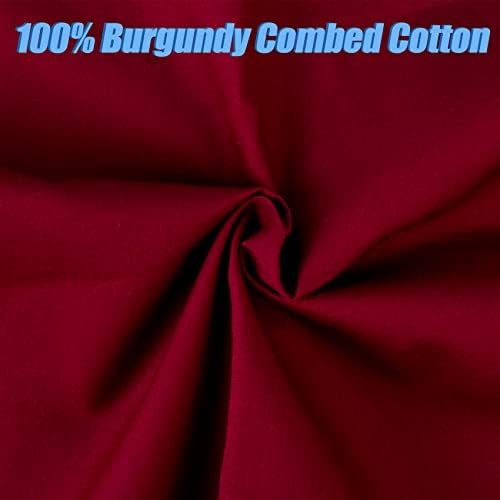 5 Yard Burgundy Cotton Fabric, Natural Cotton Poplin Fabric by The
