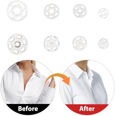 salbsever 120 Sets Plastic Sew-on Snap Buttons Fasteners Buttons
