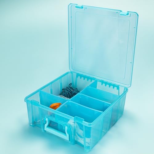 ArtBin Super Satchel Double Deep, 8-Compartment Craft Box, Aqua Mist