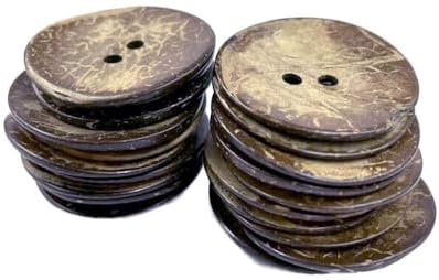 AMORNPHAN 10 PCS 2 Inch 50mm Brown Thick Natural Wooden Large Coconut