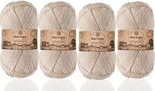 Kartopu Melange Wool,Wool Knitting Rope (4Balls) Each Skein(Ball)