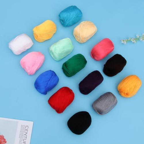 15pcs Wool Knitting Yarn 50g for Crochet Crafts Xmas