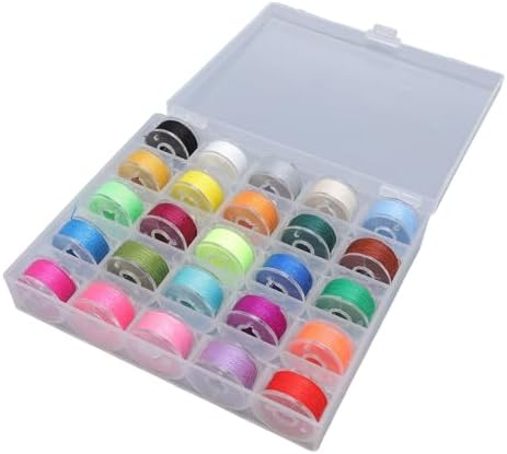 Srliya 25 Colors Prewound Bobbin Thread Set with Case
