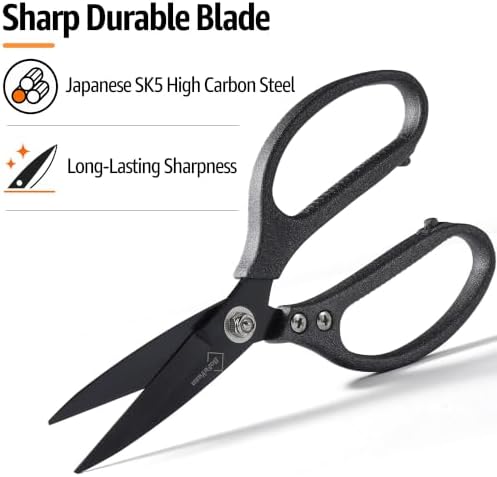 BoFuYuan Heavy Duty Scissors for Cutting Carpet Cardboard Leather