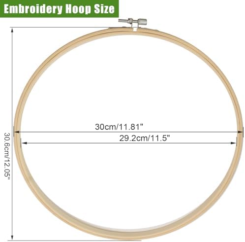 Biaungdo 12 Inch Round Wood Embroidery Hoops, 2 Pieces