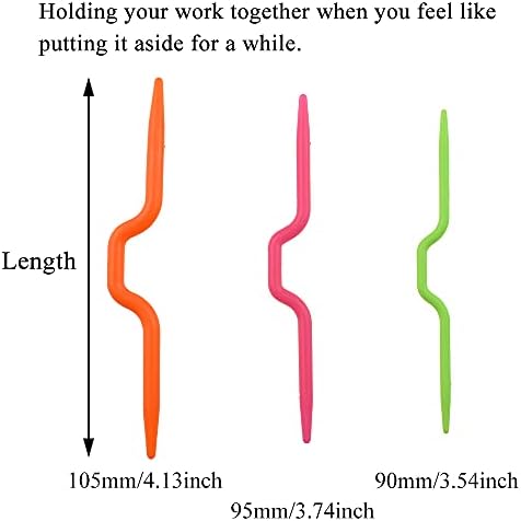 Hahiyo Knitting Cable Needles Set Sturdy Plastic Mixed Color Safety