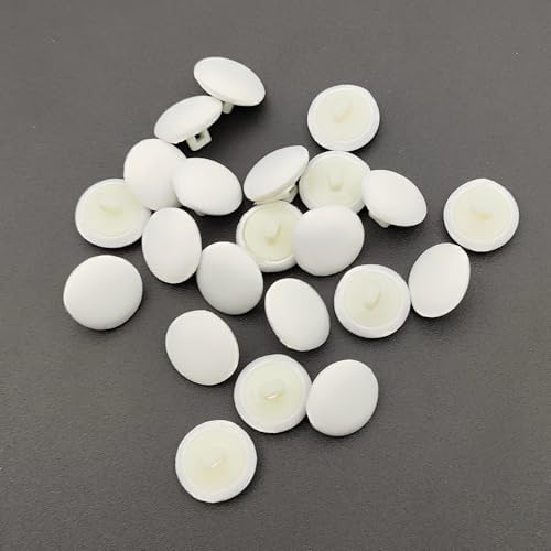 50pcs/Set Ivory Satin Fabric Cloth Covered Buttons with Shank and