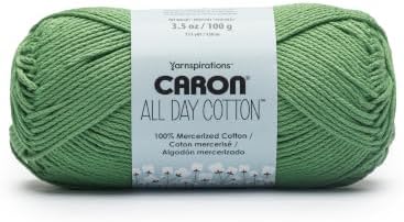 Caron All Day Mercerized Cotton Yarn – Grass Green, 3 Pack