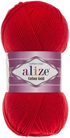 55% Cotton 45% Acrylic Alize Cotton Gold Yarn 1 Skein/Ball 100 gr