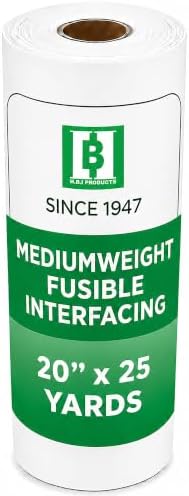 HBI Medium Weight Fusible Interfacing, Non Woven Iron-On, 20 in