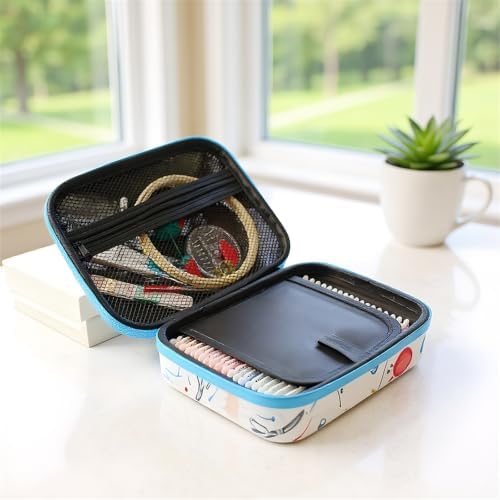 Complete Sewing Kit with Case – 120 Thread Colors, Scissors, Needles