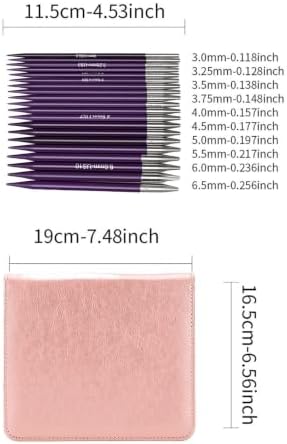 Pssopp Interchangeable Circular Needles, 10 Pairs, 3.0-6.5mm Sizes