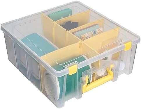 ArtBin Super Satchel Double Deep, 8-Compartment Craft Box, Yellow