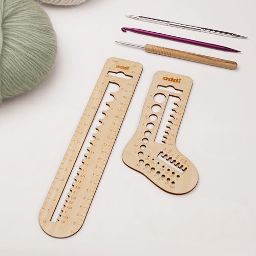 skacel by addi addiCalibro Needle Gauge Set, 2 Wooden Sizing Tools