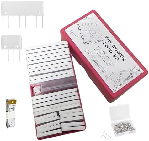 25-Piece Knit Blocking Combs with 30 T-Pins, White