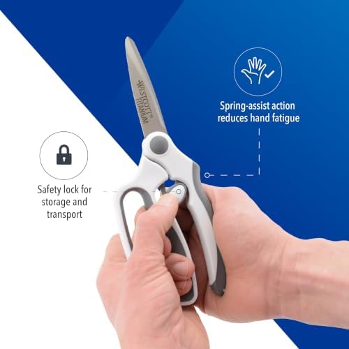 Westcott 8.5" Titanium Bonded Spring-Assist Easy Cut Scissors | Soft