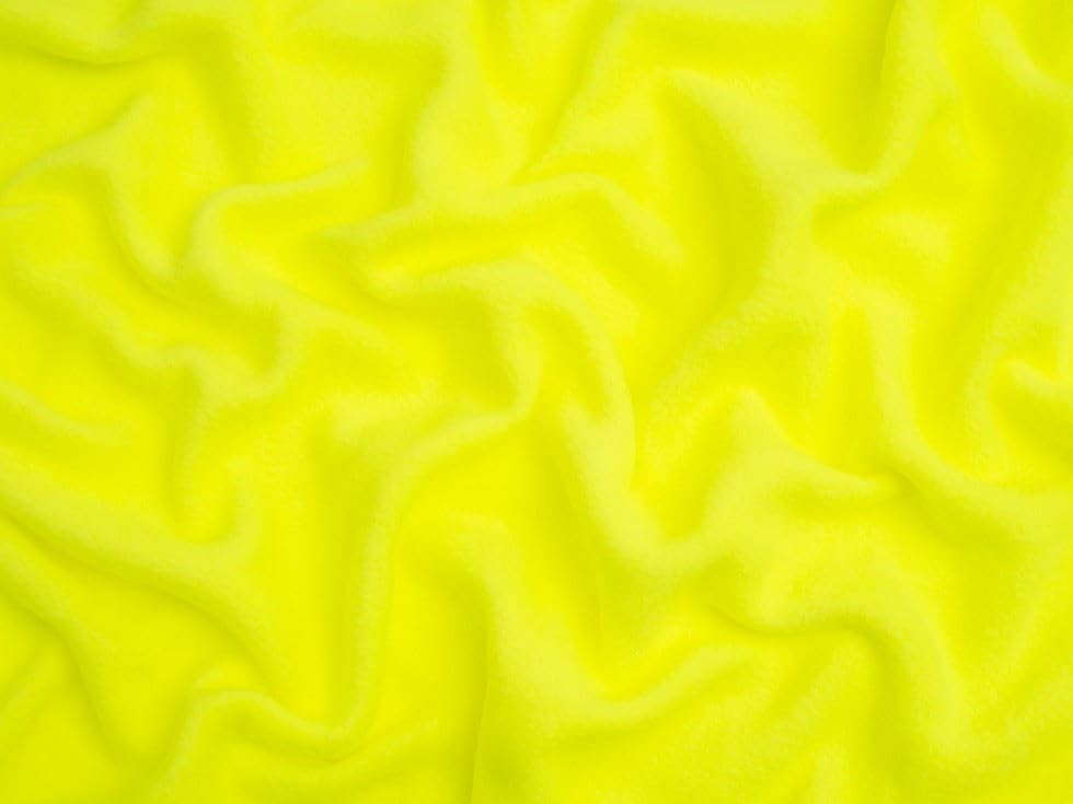Minerva Polar Fleece Fabric Neon Yellow - per Yard