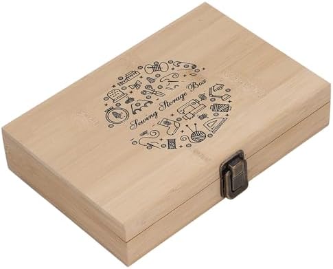 Complete Sewing Kit with Double-Layer Wooden Storage Box, Large