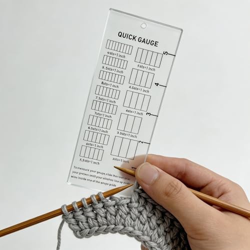 Quick Gauge Ruler Knitting and Crochet Gauge Tool Clear Acrylic Stitch
