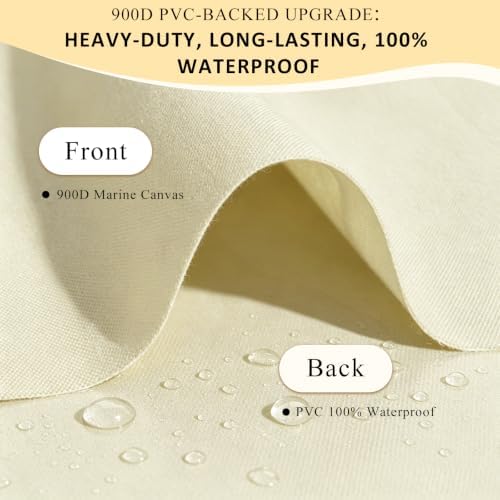 900D Thickened Waterproof Canvas Fabric by The Yard PVC Backing, 58"W