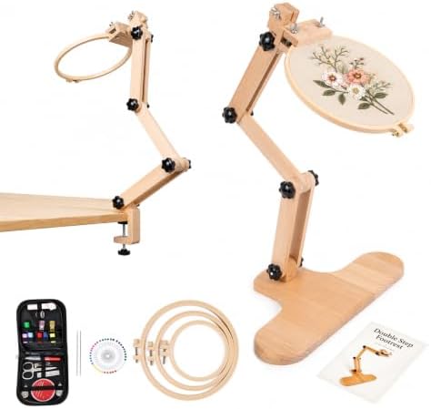 Adjustable Embroidery Table Stand,Wooden Embroidery Hoop