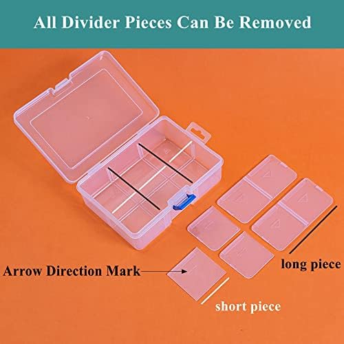 3 Pack Plastic Removable Divider Box and Storage Case for Small Parts