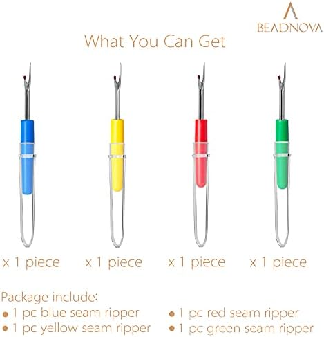 BEADNOVA 4-Piece Seam Ripper Set, 4 Colors