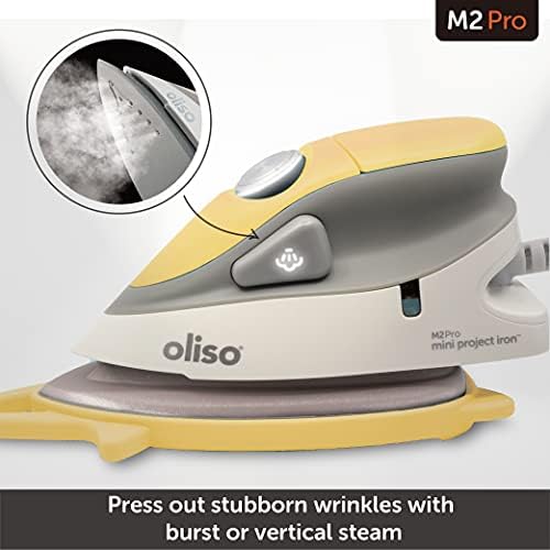 oliso M2Pro Mini Steam Iron for Sewing -1000W Dual Voltage Travel Iron