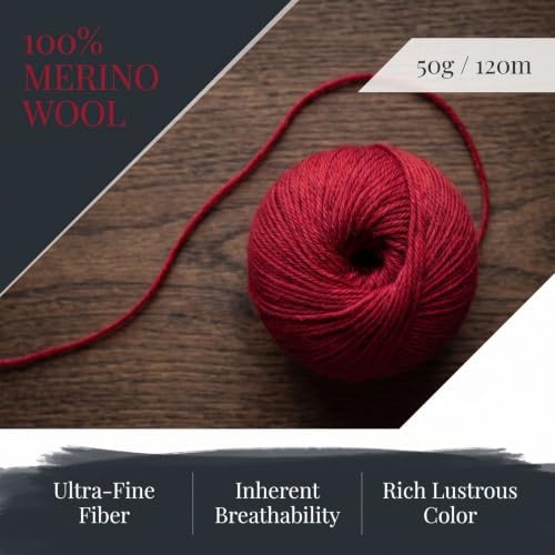 4-ply Australian Merino Ultra-fine 100% Wool Yarn, 4pcs=200g/7oz,Soft