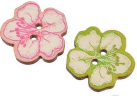 AKOAK 50 Pcs Natural Wood Decorative Button 2-Hole Retro Cute Little