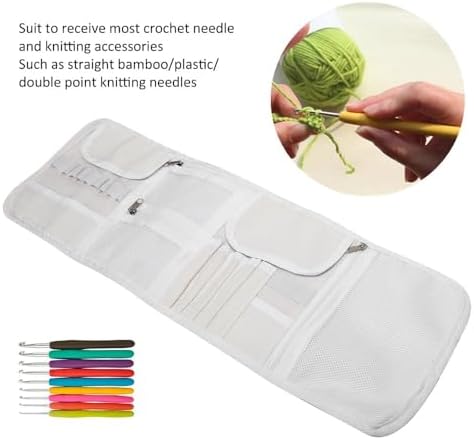Knitting Needles Case for Crochet Hooks, Empty Zipper Bag