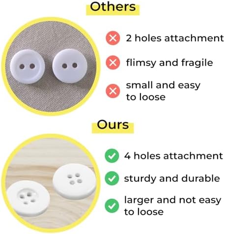 12 Pcs White Sewing Buttons 0.75 Inch 30L, Round 4 Hole Plastic