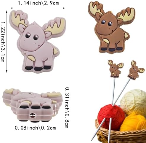 10 Pack Colorful Deer Knitting Needle Stoppers