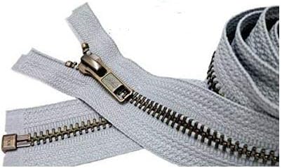 YKK Jacket Zippers YKK #5 Antique Brass- Metal Teeth Separating for
