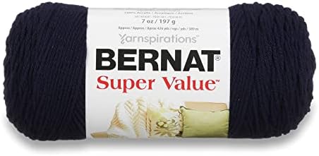 Bernat Super Value Yarn for Crocheting Soft, Navy, 3-Pack
