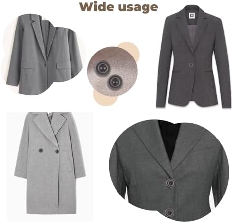 100 Pcs Grey Sewing Buttons 0.75 inch Buttons for Uniform 2 Hole 30L