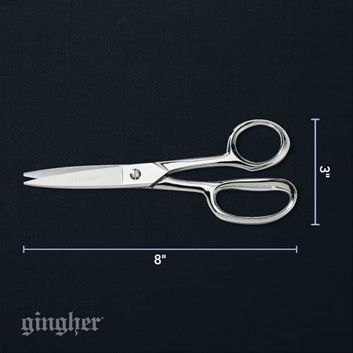 Gingher 8" Utility Fabric Shears, Heavy Duty Fabric Scissors