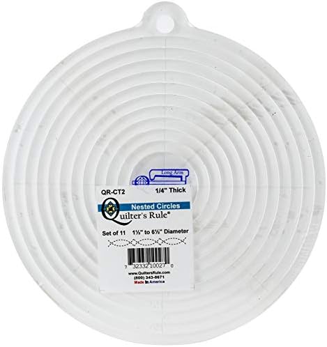 Quilter's Rule Nested Circles Template Set – 11 Acrylic Circles, 1.5"